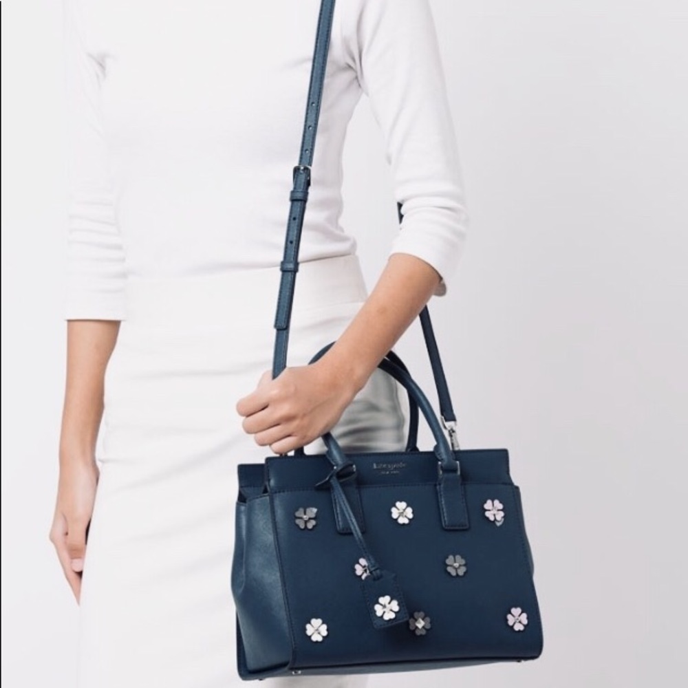 Kate Spade Medium Satchel Cameron Spade Flower Appliqué MSRP $399.00